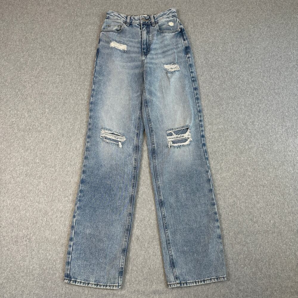 Pacsun Ripped 90's Boyfriend Distressed Jeans WMNS 24 Light Wash High Rise Pants